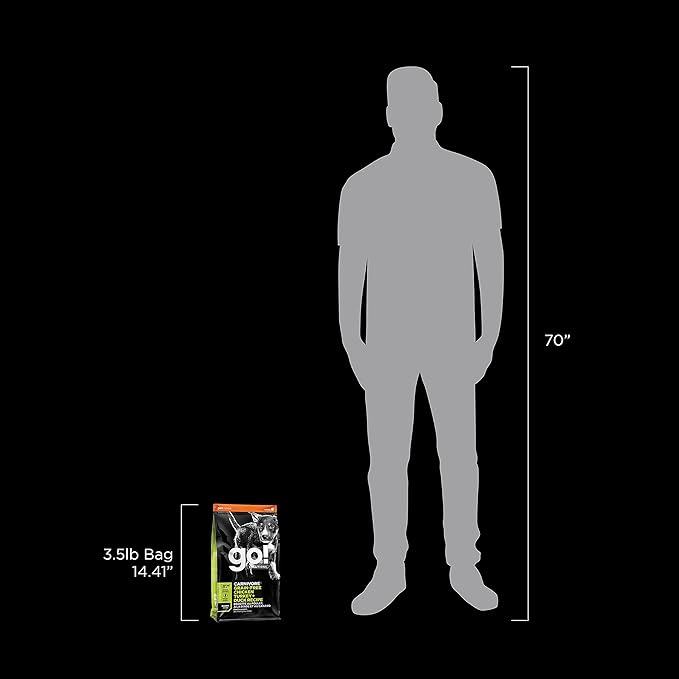 Go! Solutions Carnivore, Grain-Free, Protein Rich Dry Dog Food, Chicken, Turkey and Duck Puppy Recipe, Small Kibble, 3.5 lb Bag