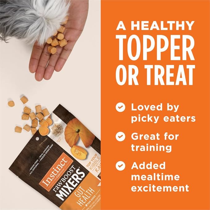 Instinct Raw Boost Mixers Freeze Dried Dog Food Toppers For Dry Food, Grain Free Dog Food Toppers with Chicken For Dogs - Gut Health, 12.5 oz