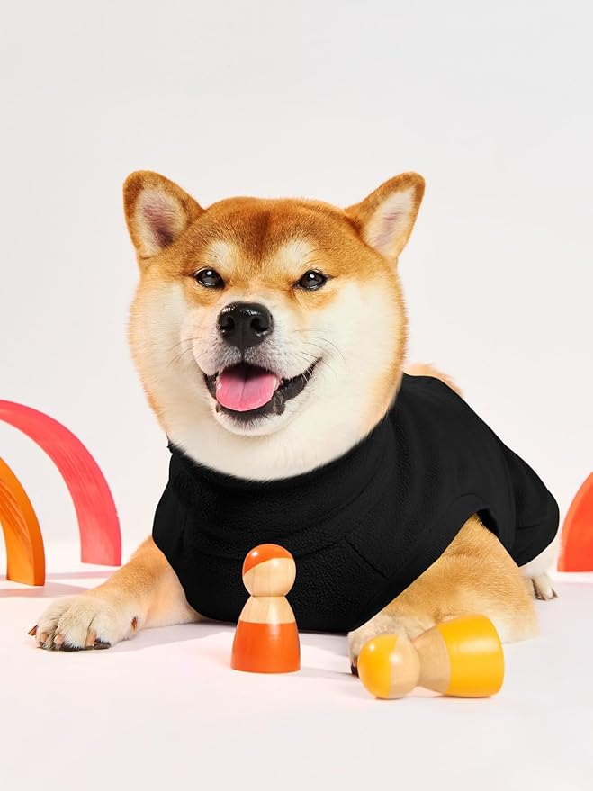 Haloumoning Fleece Dog Sweater Turtleneck Pullover Sweatshirt Pet Winter Warm Clothes