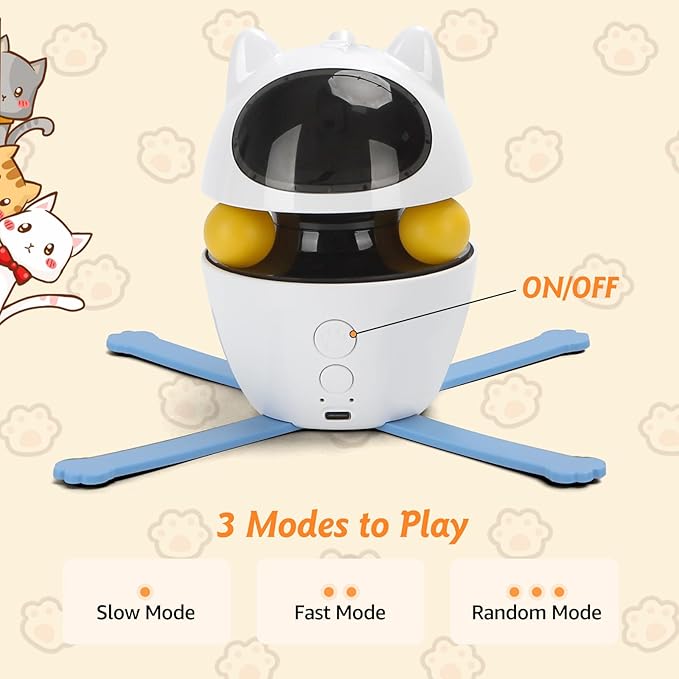 Nobleza Cat Laser Toy, 3-in-1 Interactive Cat Toys for Indoor Cats, Automatic Laser Pointer for Cats, Black & White