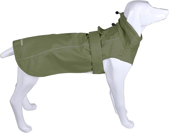Adjustable Waterproof Dog Raincoat for Dogs,Lightweight Pet Rain Jacket Puppy Clothes with Reflective Strip for Small Medium Large Dogs (Army Green, Small)