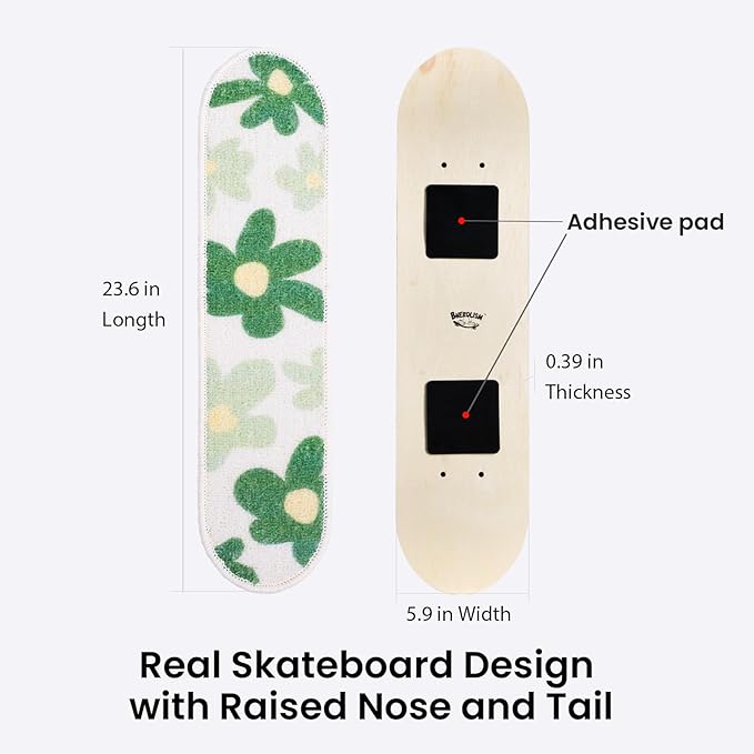 Wall Mounted Cat Scratching Board Skateboard Style (24"x6") - Reusable Wooden Board + Replaceable Cat Scratcher Map with Mounted Setup