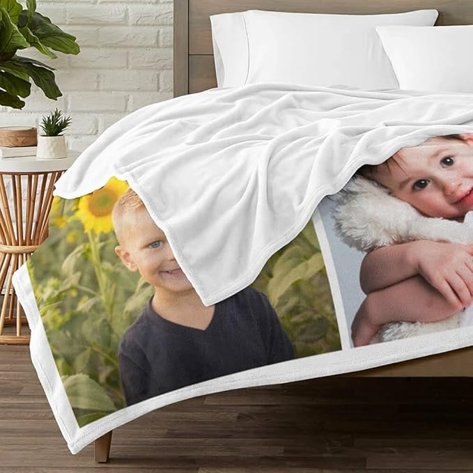 Custom Blanket with Photo, Personalized Photo Blanket, Customized Picture Blankets, Customizable Blankets, Personalized Birthday Gifts for Baby, Girl, Boy, Pet