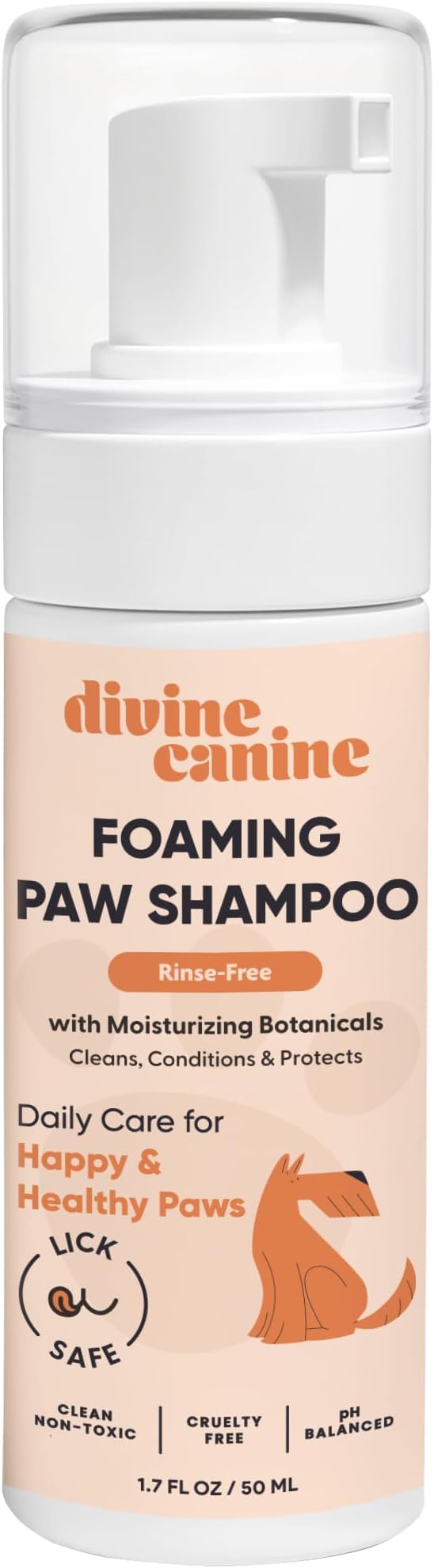 Foam Dog Paw Cleaner - Alcohol Free Foaming Paw Sanitizer Spritz - Made with Coconut, Aloe, Copaiba Oil, and Lemongrass Oil to Nourish and Clean Paws - Made in The USA