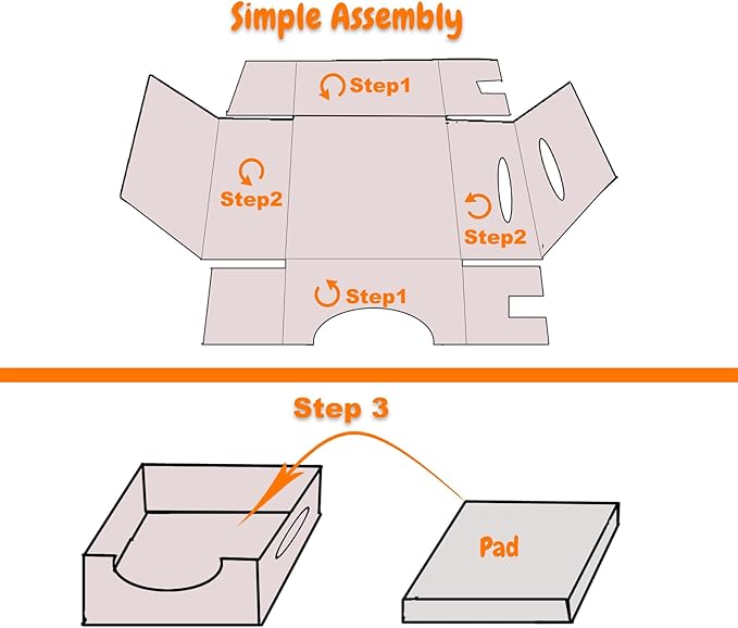 Extra Large Cat Cardboard Scratch with Box Bigger Space Double-Sided Scratching Refillable Pad Scratcher Board Window Handle Design Easy to Clean Scraps Scratched Bed for Indoor Cats (Grey)