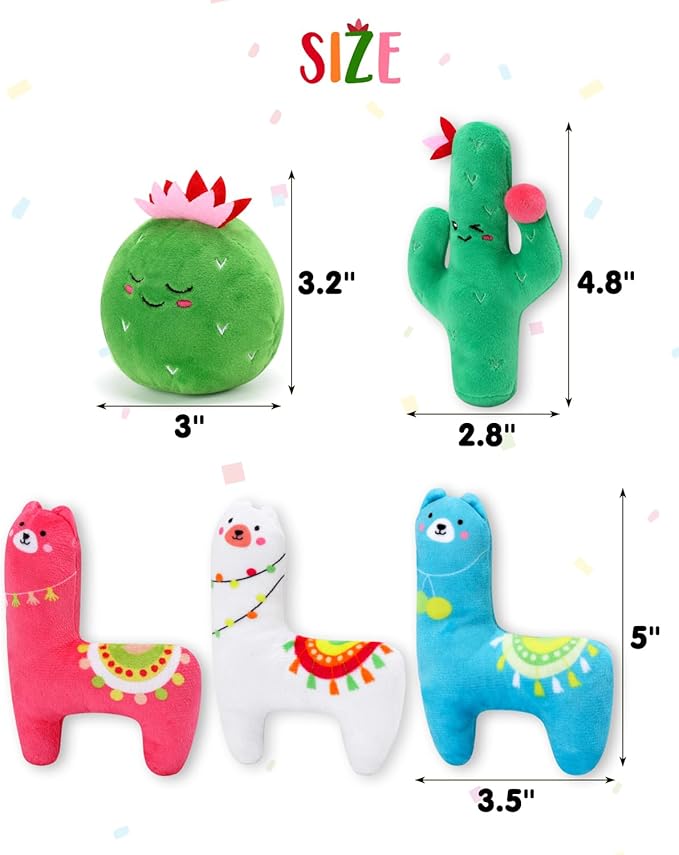 CiyvoLyeen Cactus Llama Catnip Toys 5Pcs Chew Interactive Toy for Cat Lover Cute Birthday Gift Indoor Kitty Bite Pet Supplies