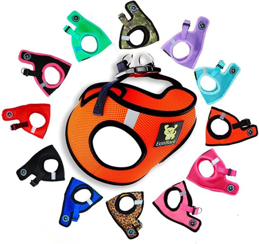 EcoBark Step in Dog Harness Reflective Soft Ultra Padded Mesh Dog Harnesses for XXS, XS, Small, and Medium Dogs Eco-Friendly Comfort Secure Halter No Pull Adjustable Pet Vest