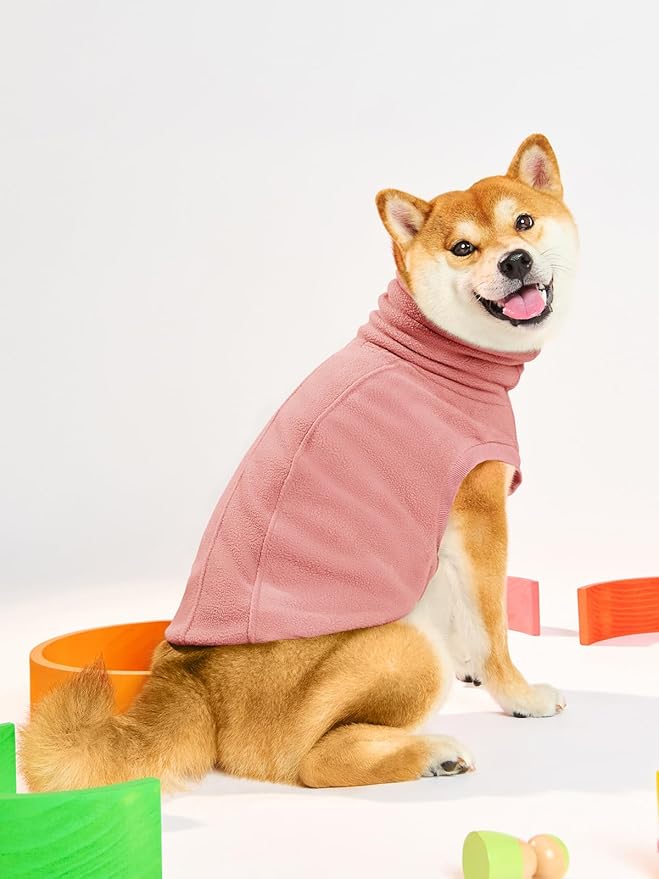 Haloumoning Fleece Dog Sweater Turtleneck Pullover Sweatshirt Pet Winter Warm Clothes