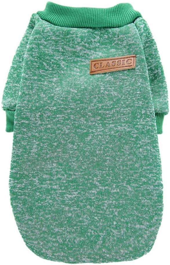 Jecikelon Dog Clothes Dogs Sweater Soft Puppies Clothing Winter Puppy Sweaters Warm Outfit for Dogs Small XXS XS Cat Apparel (Green, XXS)