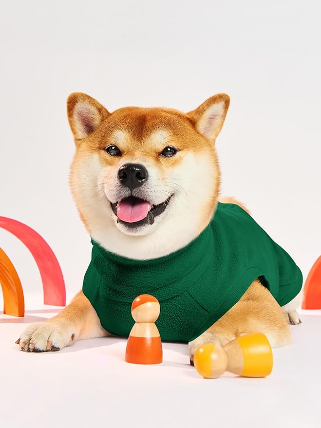 Haloumoning Fleece Dog Sweater Turtleneck Pullover Sweatshirt Pet Winter Warm Clothes