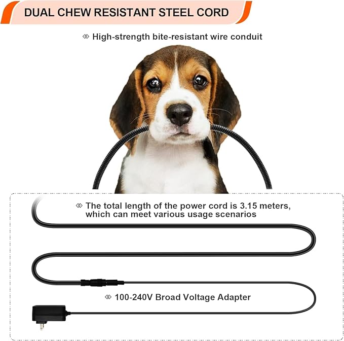 HEATFOX Upgraded Heated Dog Bed, 12V 24W Safe Voltage Arthritis Orthopedic Dog Bed with Memory Foam, Heated Pet Bed with Waterproof Cover for Medium, Large (M)