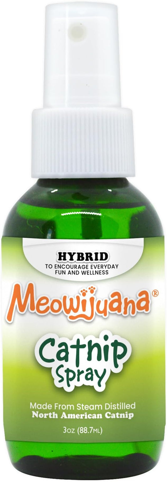Meowijuana Premium Catnip Spray - 3 oz. | High Potency Formula | Natural Formula for Pet Owners & Multi-Cat Households | Enhance Playtime & Relaxation | Perfect for New Cat Owners