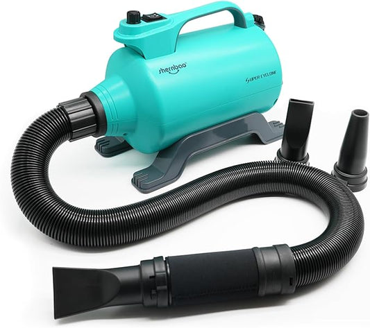 High Velocity Professional Dog Pet Grooming Hair Drying Force Dryer Blower 5.0HP (Super Cyclone) SHD-2600P (Green)