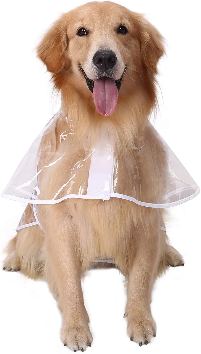 HDE Dog Raincoat Jacket Reflective Adjustable Hooded Pet Poncho Rain Coat with Leash Hole for Small to X-Large Dogs Clear - XL