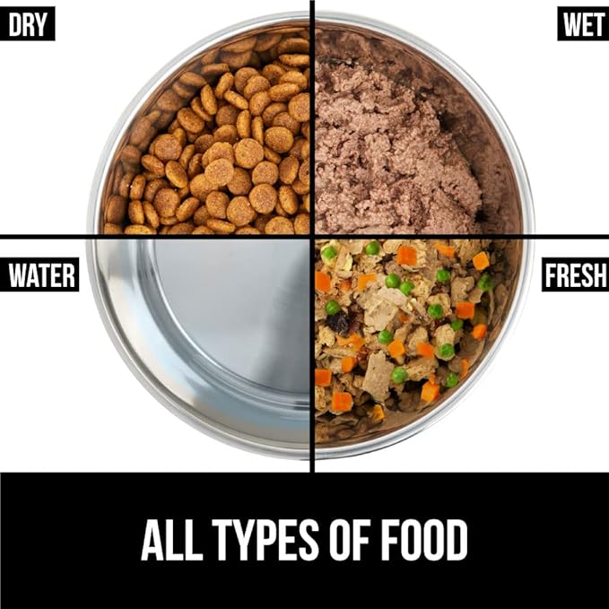 GORILLA GRIP Set of 2 Dog Bowls, Holds 6 Cups (48 fl oz), Heavy Duty Metal Food and Water Bowl for Feeding Dogs and Cats, Dishwasher Safe, Rust Resistant Stainless Steel, BPA Free Rubber Base, Blue