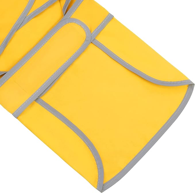 Dog Raincoat for Medium Dogs Puppies Waterproof Hooded Rain Jacket with Reflective Strips Leash Hole & Poncho Adjustable Fit (Yellow,M)