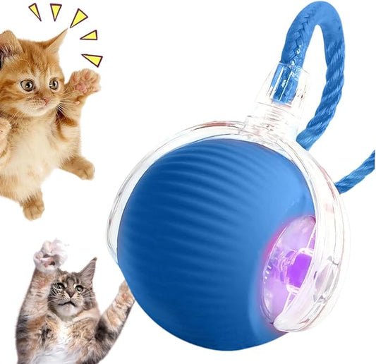 Interactive Cat Toy,Electric Dog BallToy,Cat Toys for Indoor Cats,Chewie Viral Dog Ball,Adjustable Sports Rolling Toy,Electric Rolling Ball Christmas Birthday Gift for Pets.(Blue)