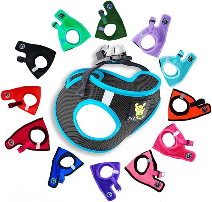 EcoBark Step in Dog Harness Reflective Soft Ultra Padded Mesh Dog Harnesses for XXS, XS, Small, and Medium Dogs Eco-Friendly Comfort Secure Halter No Pull Adjustable Pet Vest