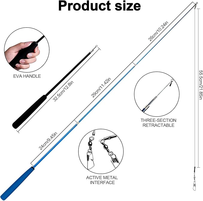 Walfront Interactive Cat Toys for Indoor Cats, 12PCS Kitten Toy Set with 2 Retractable Wands & Feather Teasers, Fun Chase and Exercise Toys to Keep Cats Active and Healthy