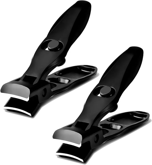 German Nail Clippers, Premium Stainless Steel Wide Jaw Anti Splash Design,Ultra Sharp Heavy Duty Clippers with Ergonomic Lever,Perfect for Men,Women, and Seniors(2 Pack)