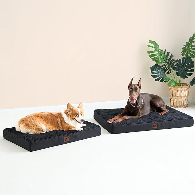 EHEYCIGA Orthopedic XXL Dog Beds for Jumbo Dogs with Removable Washable Cover,Black, 50x36