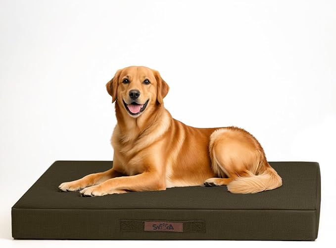 Sytopia 42-Inch Waterproof Chew-Resistant Orthopedic Dog Bed, XL Size for Extra Large Dogs, Supports Up to 90 lbs, Suitable for Indoor and Outdoor Use, Brown