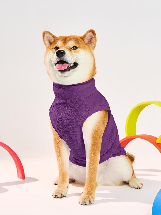 Haloumoning Fleece Dog Sweater Turtleneck Pullover Sweatshirt Pet Winter Warm Clothes