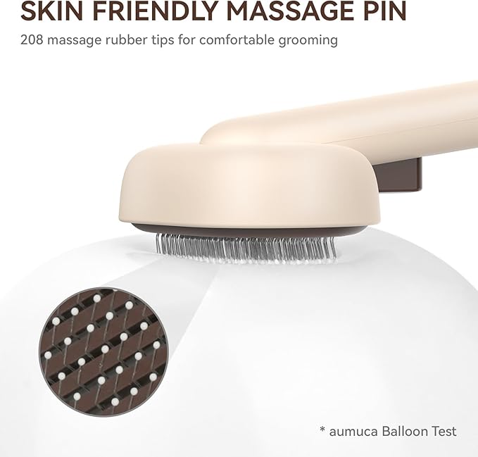 Aumuca Cat Brushes for Indoor Cats Dog Hair Brush for Shedding Long or Short Haired Cats Grooming Deshedding Brush for Dog Kitten Horse Massage Removes Loose Fur, Brown