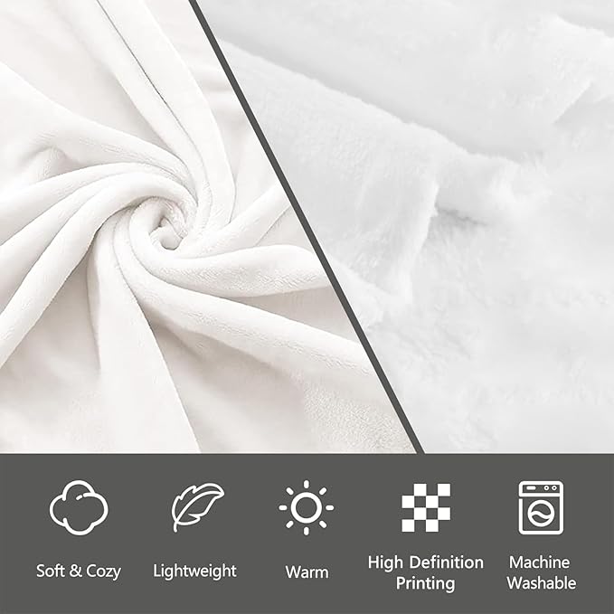 Unicorn Gifts, Unicorn and Floral Blanket for Adults Women Kids, 40x50 in, Cozy Fuzzy Warm Soft Throw Blankets for Bedroom, Camping, Couch, Decor