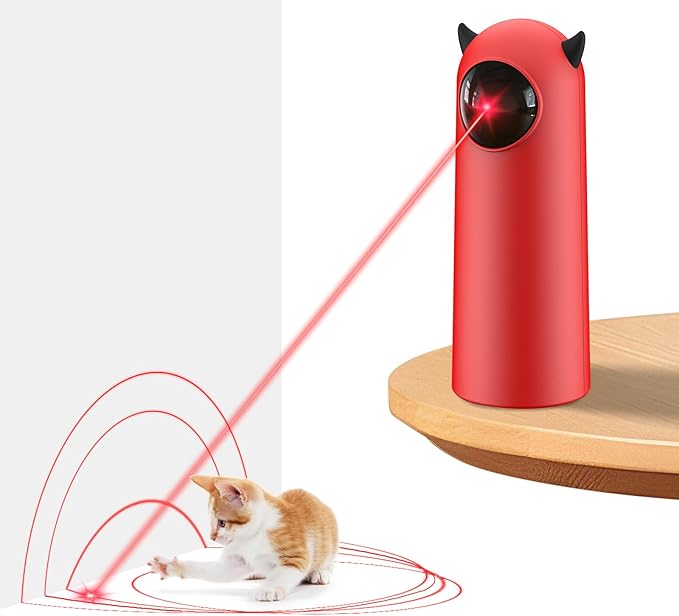 Laser Cat Toys for Indoor Cats, [2025 Newly Upgraded] Real Trajectory Motion Activated Cat Toy, Automatic Laser Pointer Interactive Automated Cat Toys for for Bored Indoor Adult Cats/Dogs/Kittenes