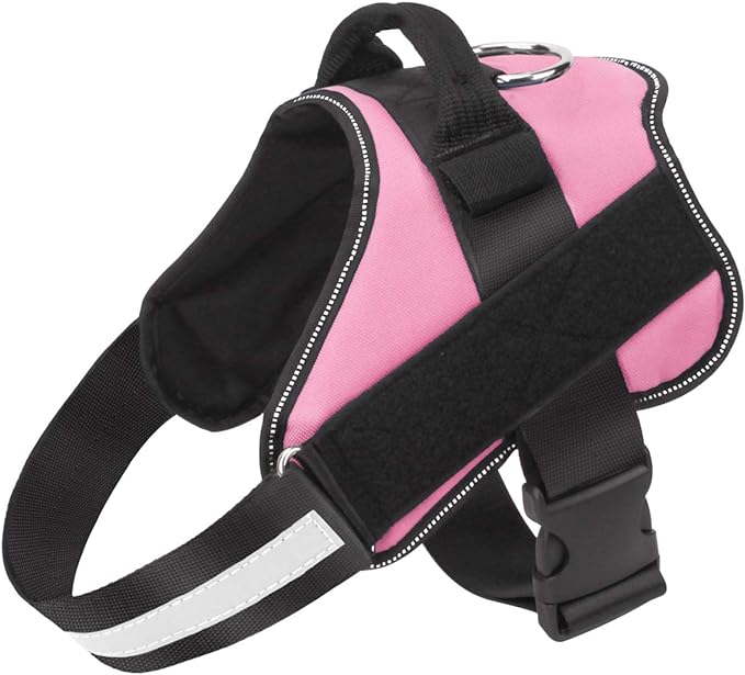 Bolux Dog Harness, No-Pull Reflective Dog Vest, Breathable Adjustable Pet Harness with Handle for Outdoor Walking - No More Pulling, Tugging or Choking (Pink, S)