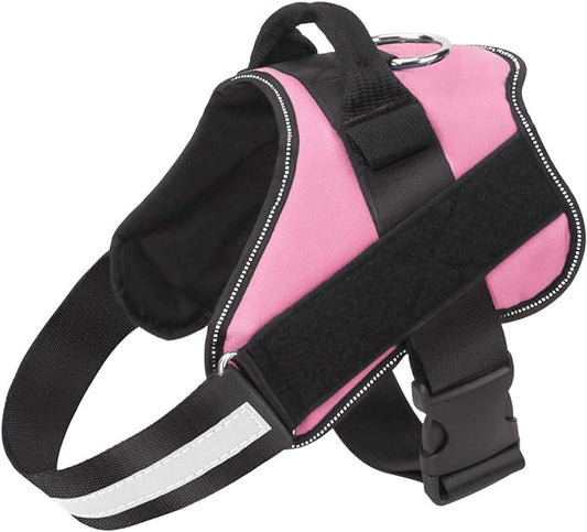 Bolux Dog Harness, No-Pull Reflective Dog Vest, Breathable Adjustable Pet Harness with Handle for Outdoor Walking - No More Pulling, Tugging or Choking (Pink, S)