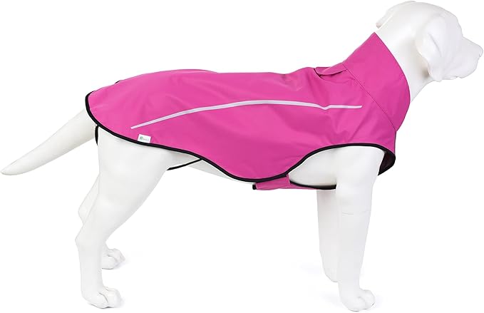 Mile High Life Dog Raincoat, Adjustable Waterproof Reflective Rain Jacket for Small Medium Large Dogs, Lightweight Breathable Pet Rain Coat with Leash Hole(Hot Pink,XXS Chest 16-19")