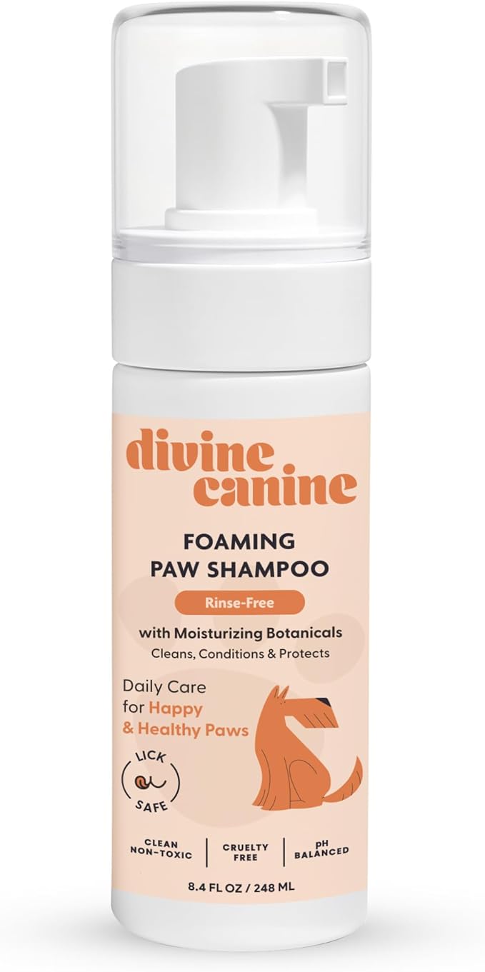 Foam Dog Paw Cleaner - 8.4 Fl Oz of Alcohol Free Foaming Paw Sanitizer Spritz - Made with Coconut, Aloe, Copaiba Oil, and Lemongrass Oil to Nourish and Clean Paws - Made in The USA