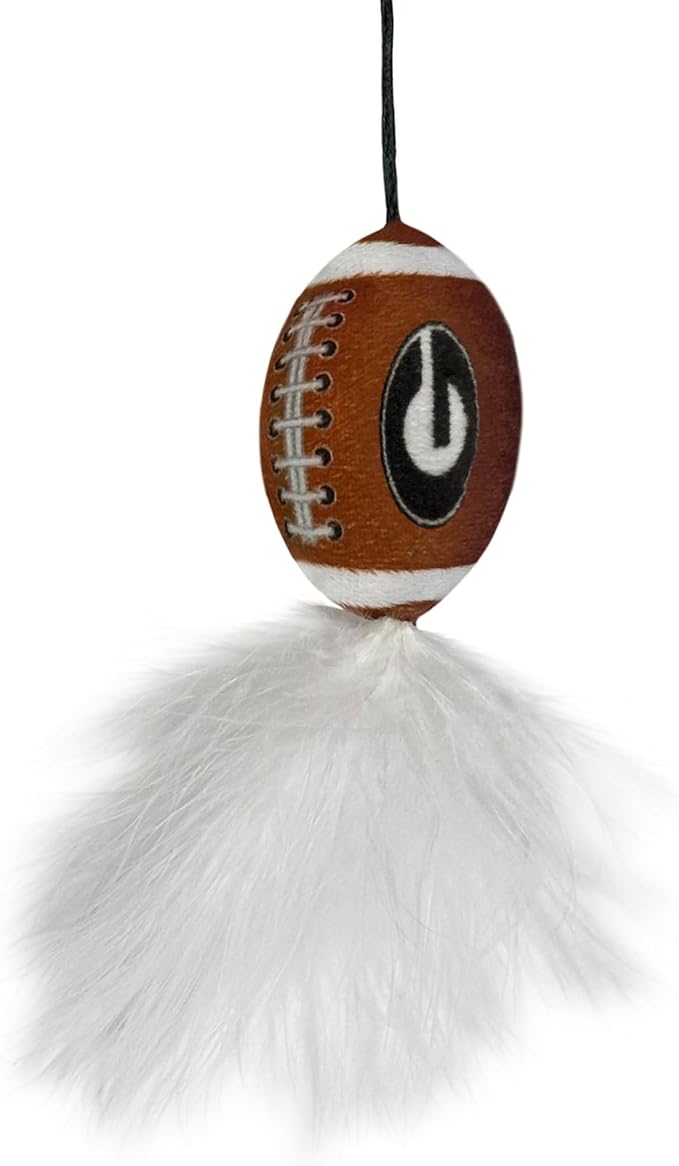 NCAA Georgia Bulldogs Cat Tunnel Tube Toy with Plush Football Catnip and Feathers