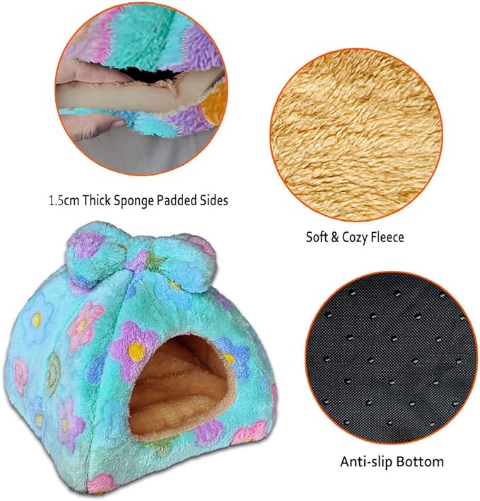 Guinea Pig Bed, Guinea Pig Hideout House Accessories Warm Bed for Small Animals Hamsters Chinchillas Dwarf Bunnies Hedgehogs. L, Green