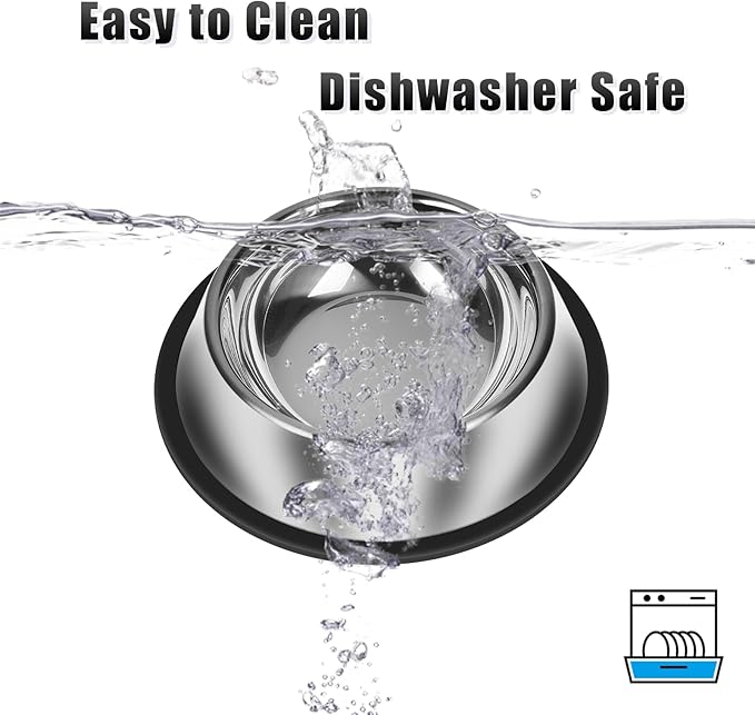 3Pcs Stainless Steel Dog Bowls Set - Non-Slip Food and Water Bowl 20 Oz - Dishwasher-Safe, Rust Resistant Metal Pet Bowls for Small/Medium/Large Sized Pets