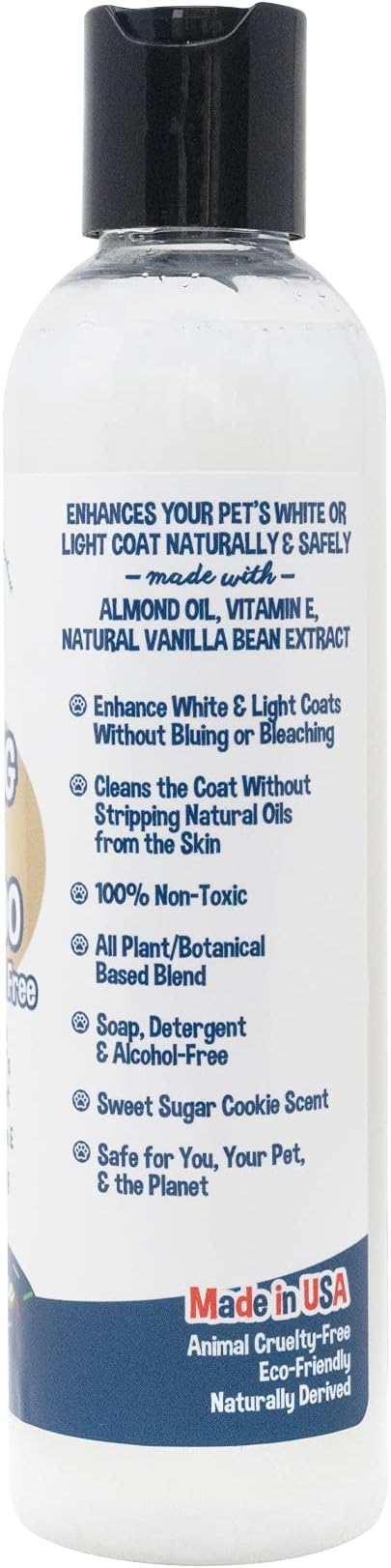 Bodhi Dog Amazing White Shampoo for Dogs - Brightens White & Light Coats - Plant-Based - Made with Natural Ingredients -Safe & Effective for All Breeds - Gentle & Cruelty-Free - Made in USA (8 Fl Oz)
