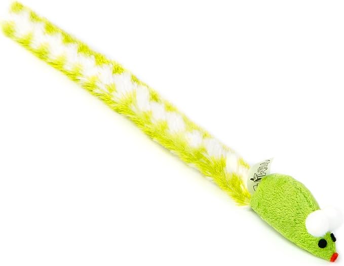 CHIWAVA 4 Packs 15 Inch Long Soft Plush Cat Toys Mice with Rattle Rustle Sound Small Mouse Activity Interactive Toy