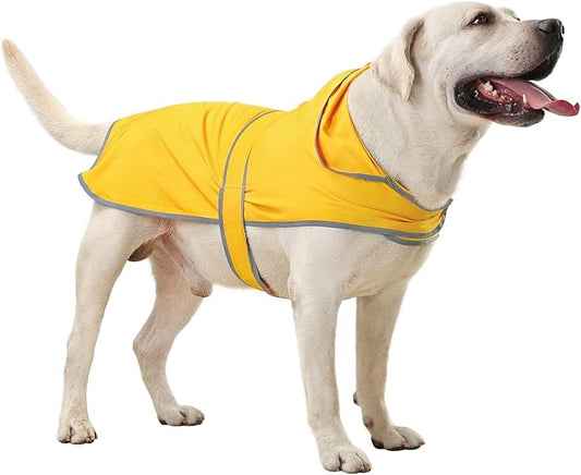 Dog Raincoat Hooded,Waterproof Rain Coat for Dogs with Adjustable Belly Strap,Reflective Strips, Lightweight Slicker Poncho Rain Jacket for Small Medium Large Dogs