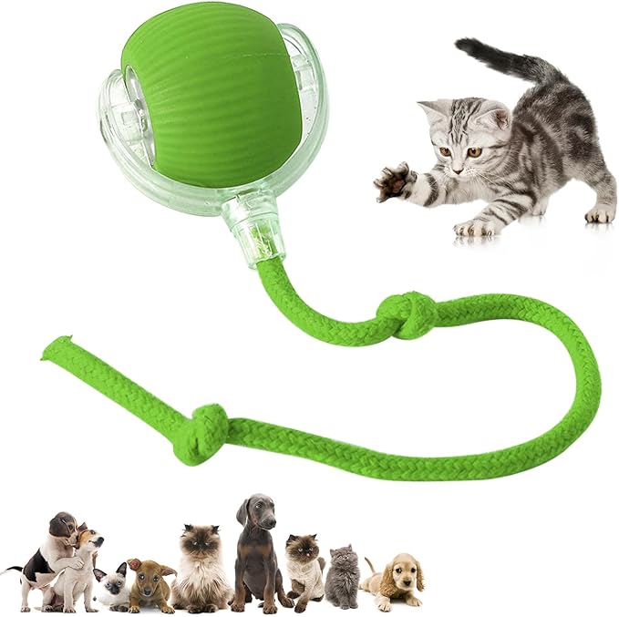 Chewie Viral 360 Smart Automatic Rolling Pet Ball - Interactive Dog & Cat Toy (Green)