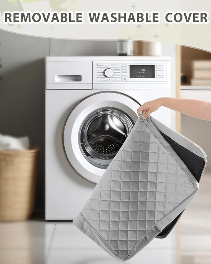 Orthopedic Dog Beds for Small Dogs Waterproof with Removable Washable Cover and Non-Slip Bottom, Quilting Dog Bed for Crate, 23x17 Inch, Light Gray