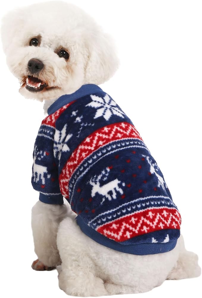 Dog Sweater, Dog Sweaters for Small Dogs, 2, 3 Pack Warm Soft Pet Clothes for Puppy, Medium Large Cat, Dogs Girl or Boy, Dog Shirt for Winter Christmas (Red+Navy, XX-Large)