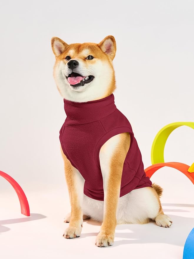 Haloumoning Fleece Dog Sweater Turtleneck Pullover Sweatshirt Pet Winter Warm Clothes