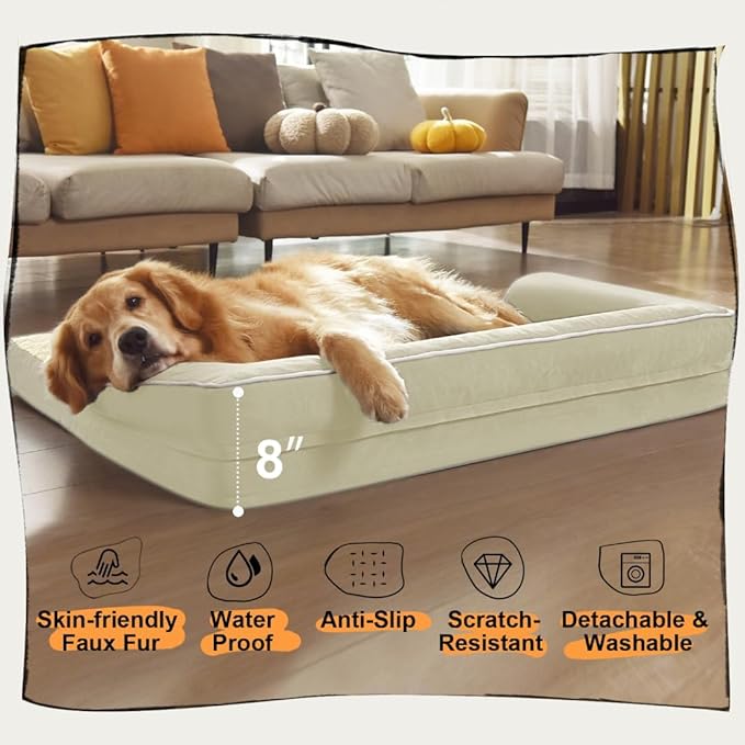 Small Dog Bed and Cat Sofa Waterproof Orthopedic Dog Beds for Small Dogs Cat Bed Comfy Pet Couch Sofa Beds with Washable Removable Cover & Non-Slip Bottom