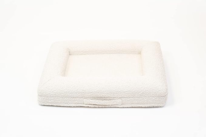 Luxury Boucle Orthopedic Memory Foam Dog Bed with Waterproof Liner and Machine Washable Cover with YKK Zippers (Small, 29" L x 23" W x 6" Th, Cloud)