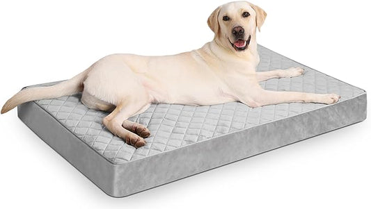Jumbo Dog Bed for Extra Large Sized Dog Orthopedic Pet Bed with Removable Washable Cover and Non-Slip Bottom, 53x36 Inch, Light Gray