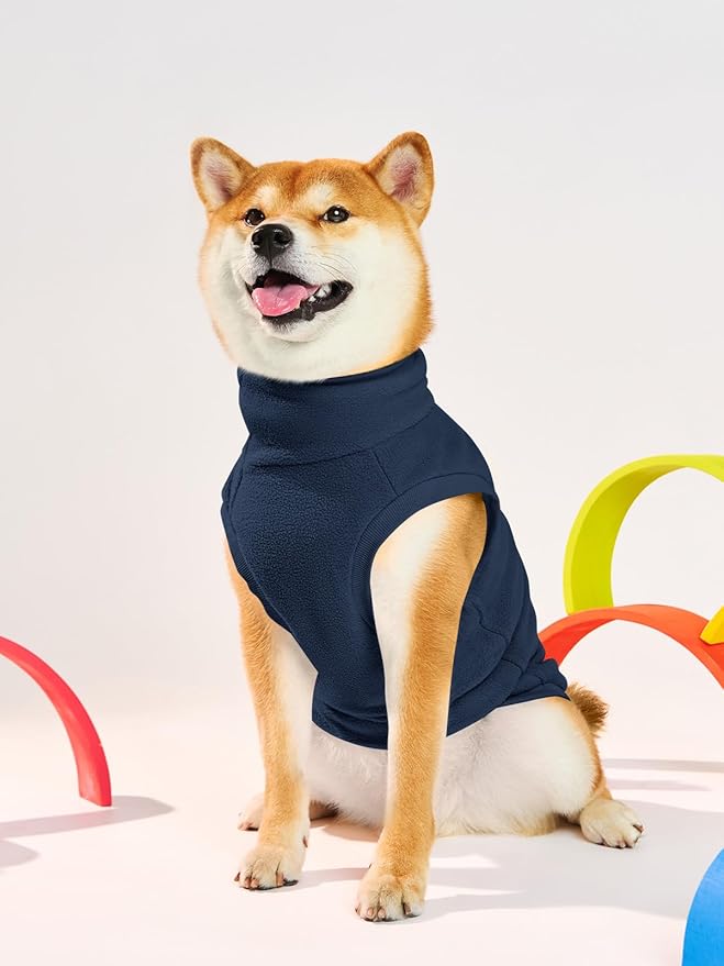 Haloumoning Fleece Dog Sweater Turtleneck Pullover Sweatshirt Pet Winter Warm Clothes