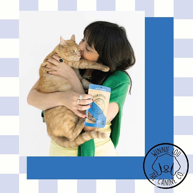 Winnie Lou The Canine Co. Grass-Fed Bison Liver Bits Cat Treats (Pack of 3) - Single Ingredient, High Protein Cat Food Snacks, Grain Free & Made in USA, with Taurine, Iron & Zinc for Healthy Cats