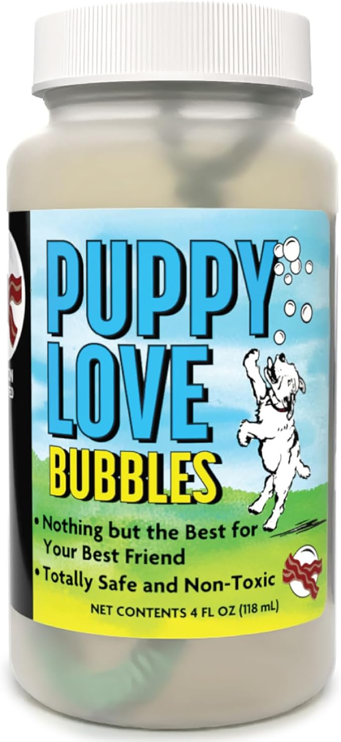 Puppy Love Bubbles, Bacon Scented Bubbles 4oz. Bottle-2 Pack in Bacon Flavor for Dogs